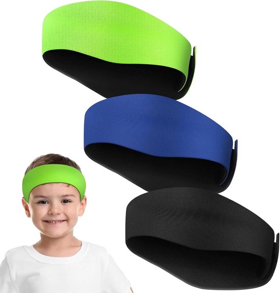 Zwemoorband, 3 stuks zeer elastische waterdichte hoofdband, volwassenen, zwemmen, oorhoofdband, kinderzwemhoofdband, elastische neopreen haarband, voor zwemmen en surfen