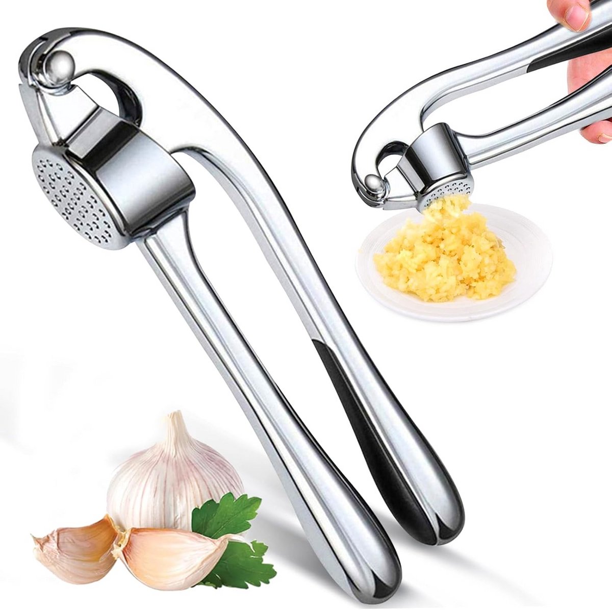 Professionele Knoflookpers van Zinklegering - Eenvoudig Knoflook Persen en Schonen