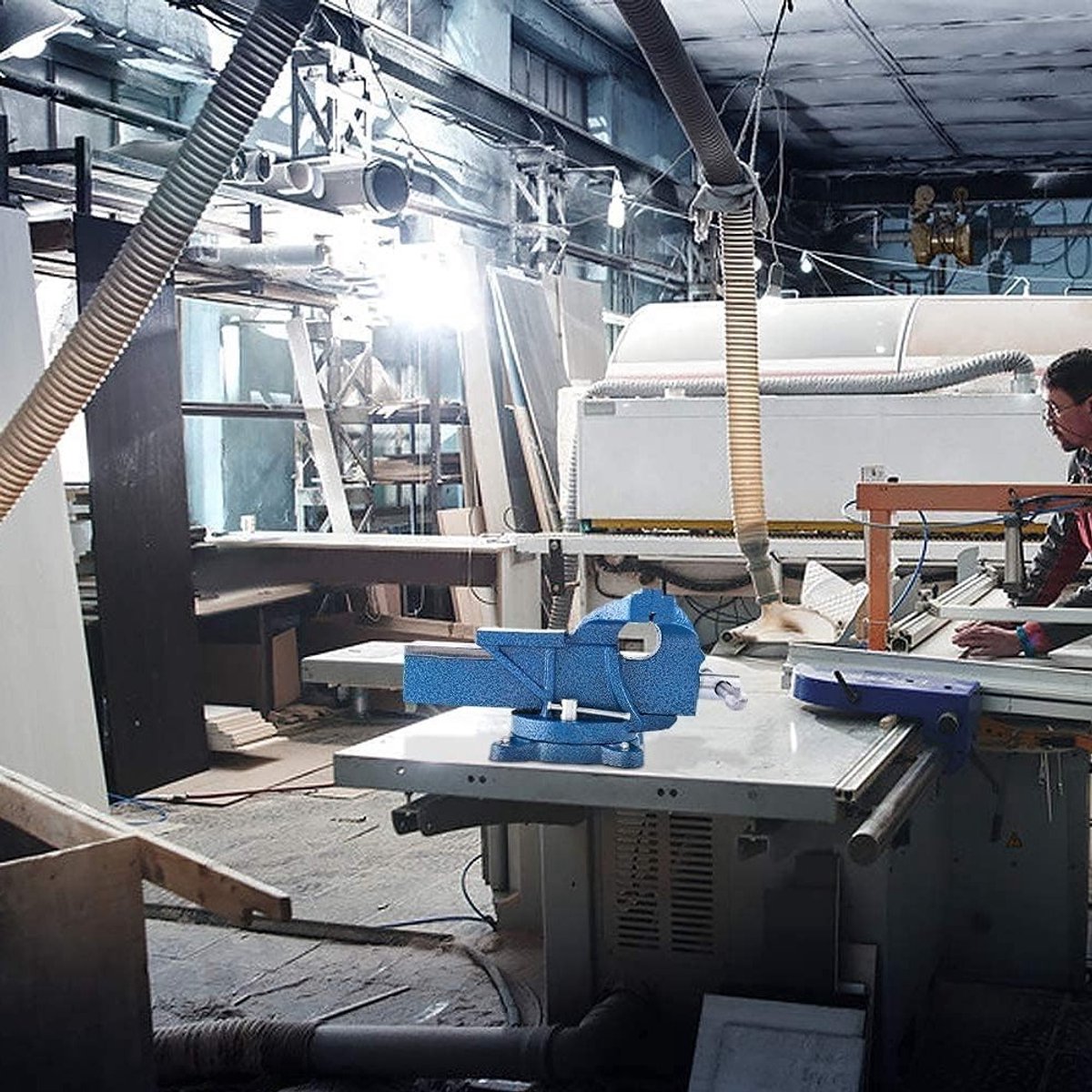 Robuuste Werkbank Klem met Draaifunctie, 6 Inch 150 mm Universele Tafelvice voor Gereedschap en Materialen, Ideaal voor Klussen en Werkplaatsgebruik