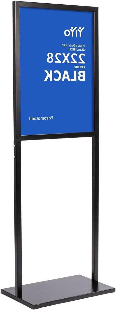 Posterstandaard Vloer - Displayhouder - Winkelreclame - Dubbelzijdig - 56x71 cm - Zwart