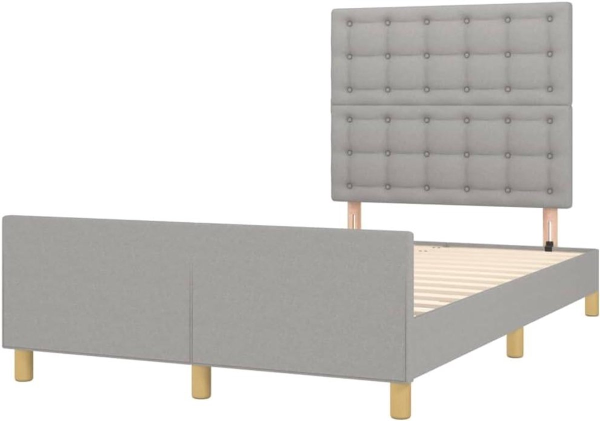 Bedframe met hoofdbord - Ledikant tweepersoons - Goede nachtrust - Verstelbaar hoofdbord - 120x190 cm - Lichtgrijs