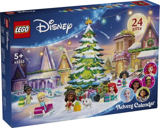LEGO Disney adventskalender met kerstboom, cadeautjes en Disney prinsessen