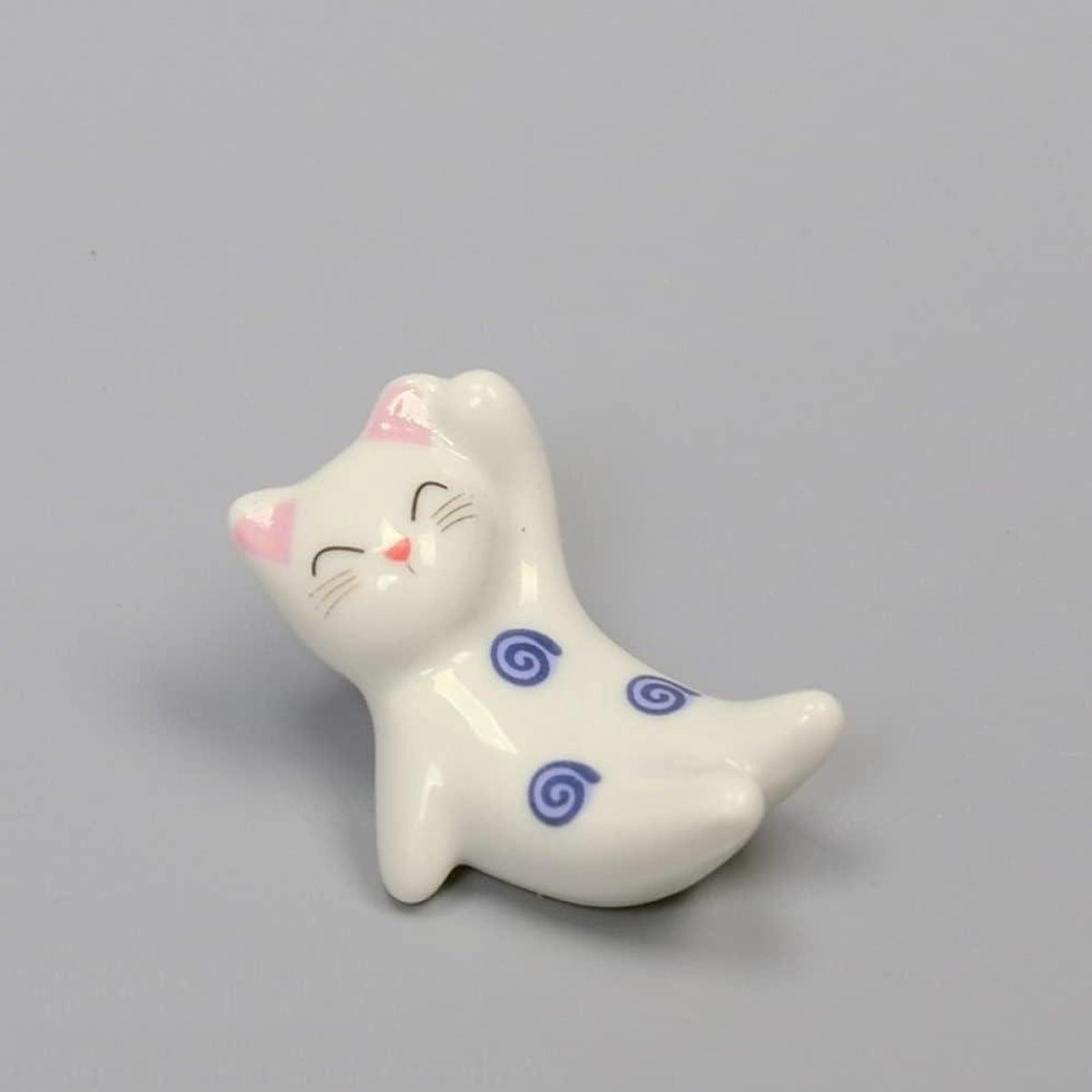 Eetstokjes Houder - Chopstick Rest - Tafeldecoratie - Leuk Kat Ontwerp - Set van 4 - Wit