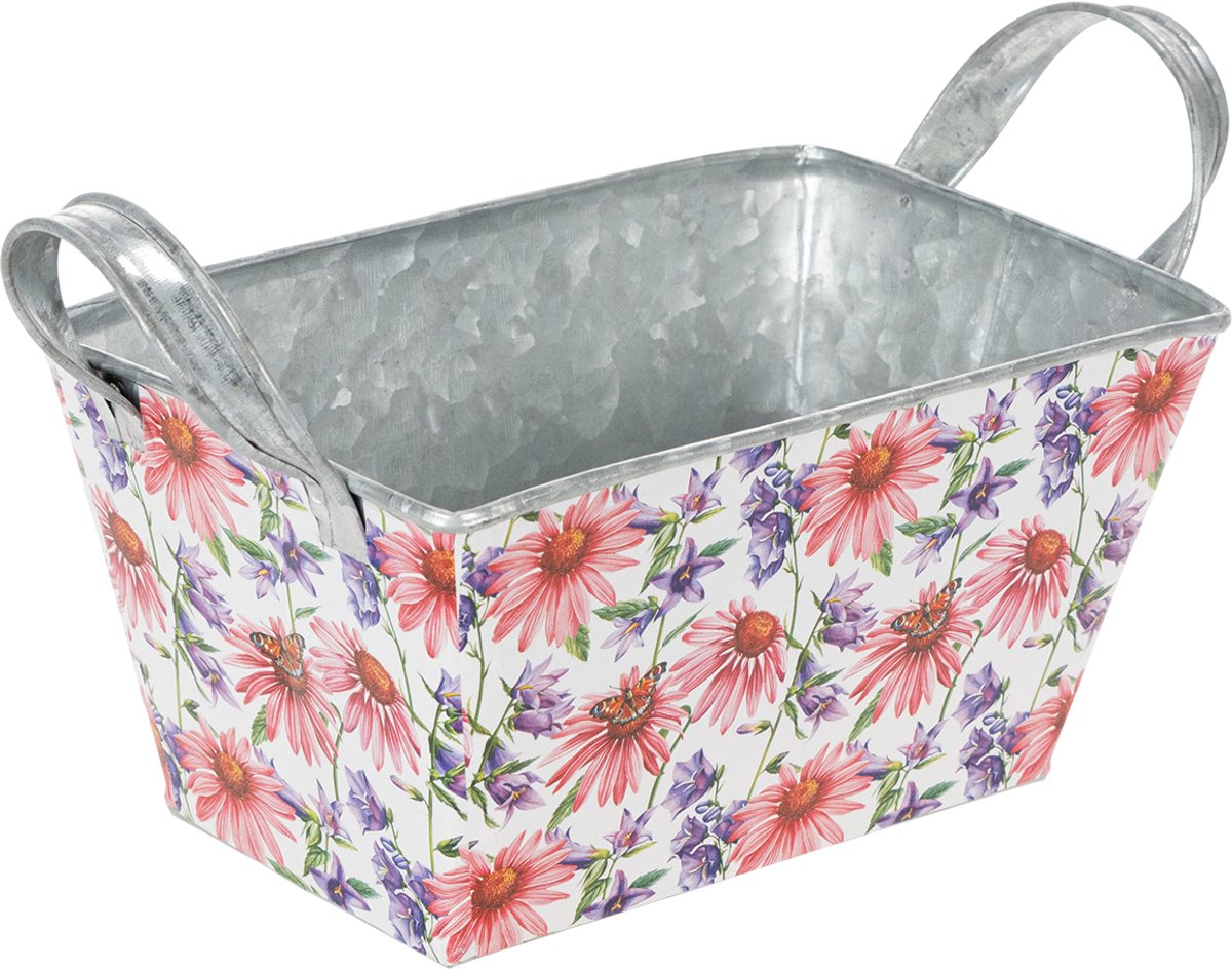 Jardiniere lente bloembak metalen decoratie 20×12,5×10cm