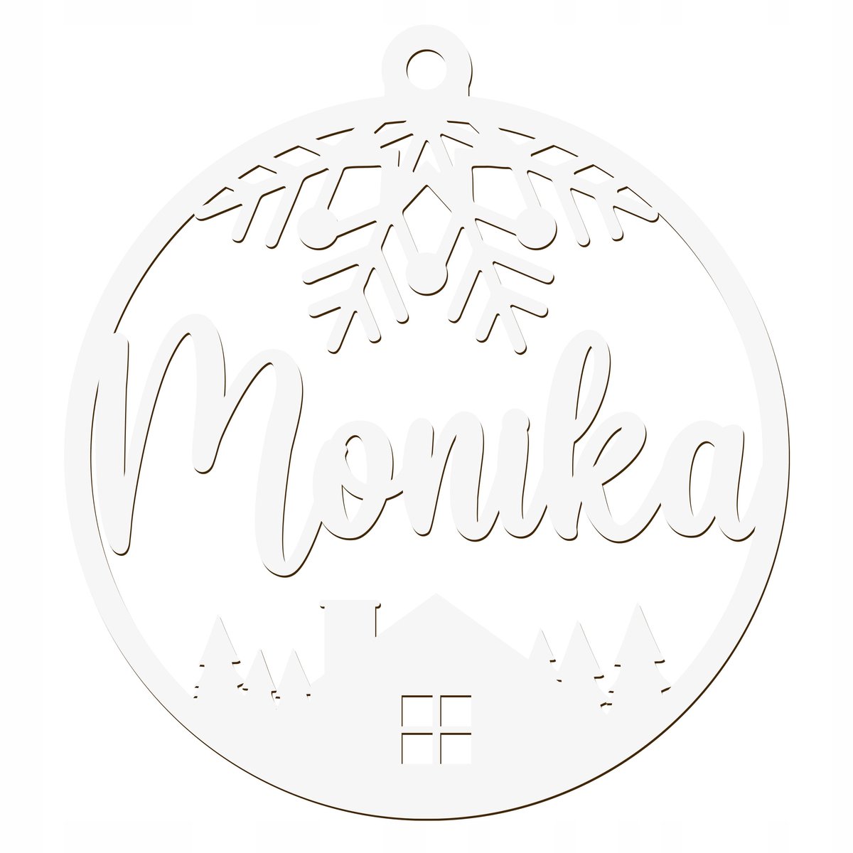 SMX Design - Houten Kerstbal - Wit - Personaliseerbaar - Voor Grootouders