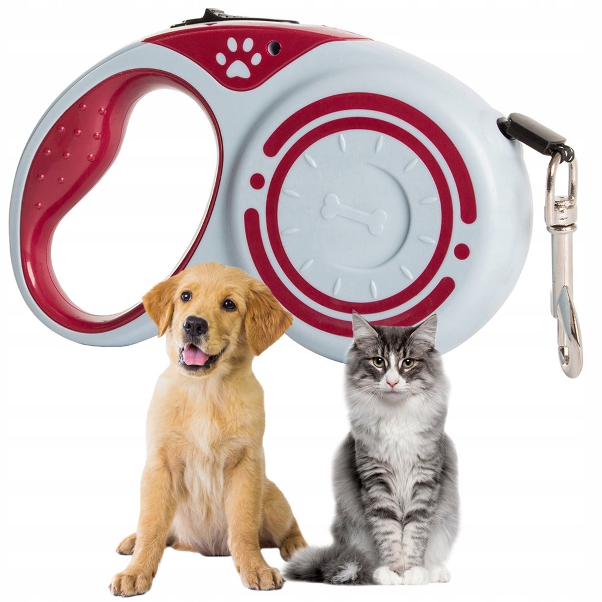 Ouyaying - Automatische Riem voor Honden - 5m - Met Blokkering - Rode Kleur