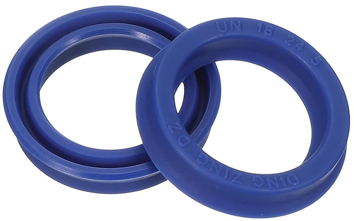 UN Wave Seal Ring - 18mm ID x 24mm OD x 5mm Width - 2pcs PU Oil Seal voor Industriële Lagerpompen - Piston Cilinders - Blauw