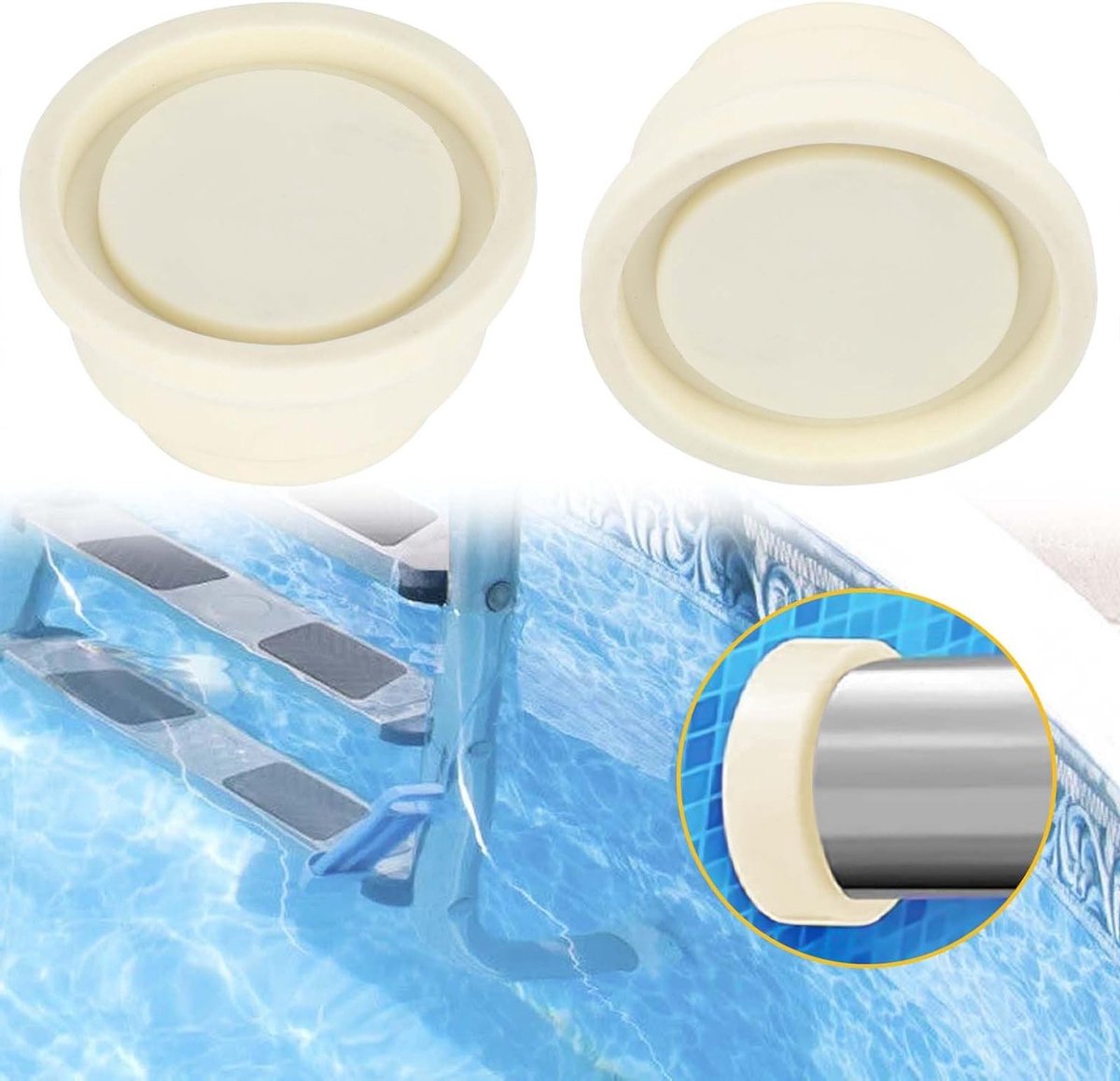 Rubberen Beschermpad voor Zwembad, Veiligheidsbumper voor Zwembadaccessoires, Schaalrubber Socket, 2.4x1.5x1.3 inch, Set van 2, Duurzaam en Waterdicht