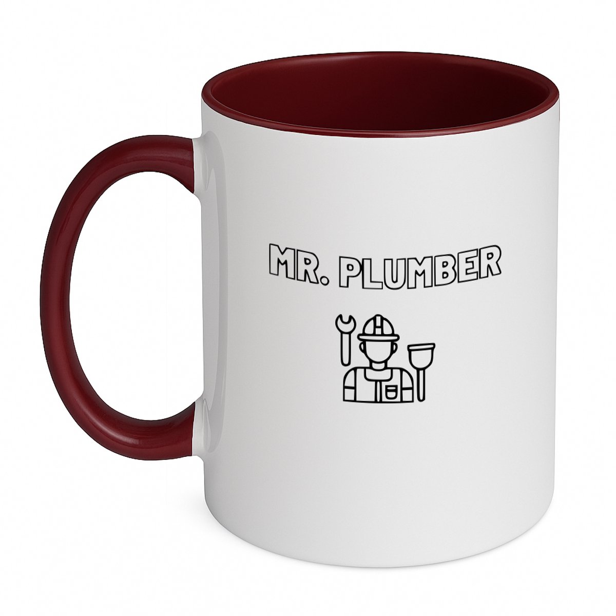 Hacebo® - Loodgieter MR. plumber koffiebeker bordeaux - Loodgieter - Familie vrienden collega - thee mok - koffie beker - Cadeau - koffiemok - 350 ML inhoud
