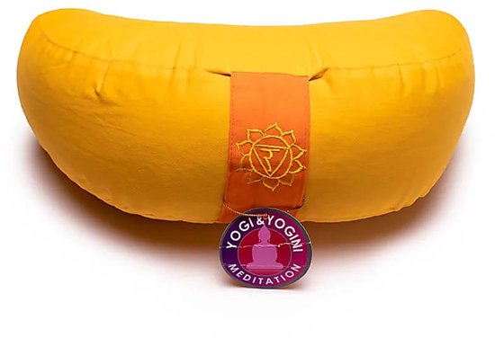 Meditatiekussen Halve maan - Geel - 3e chakra van Pure Prana Yoga — afbeelding 2