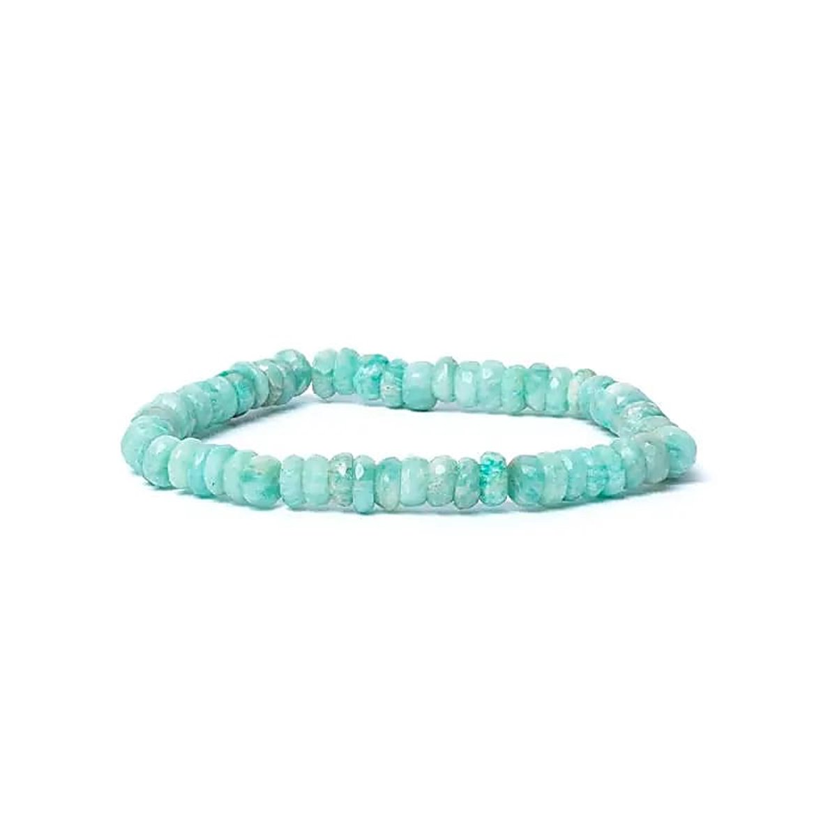 Armband Amazoniet Facet Aa Kwaliteit Elastiek -- 06 Cm - 0,6 Cm - 0.6 cm
