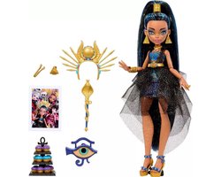Monster High Cleo - Maison de poupée Animaux - Jouer et Collectionner - Complet avec Accessoires - 34.6 cm - Violet Or