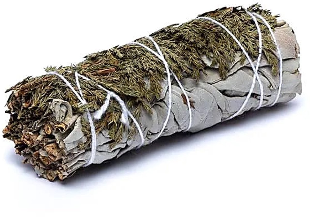 Witte Salie Smudge Met Ceder S Set Van 2 - ±11x3,5cm; ±30-40g - ±11x3.5cm; ±30-40g