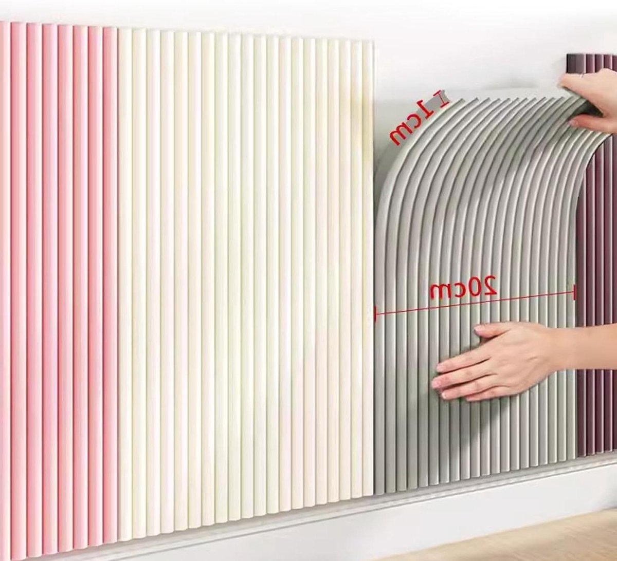 Hoofdbord Accent Wandpanelen - Muurkussen Soft Pack - Kinderen Beschermen - Trekbestendig Materiaal - 60cm x 200cm - Wit
