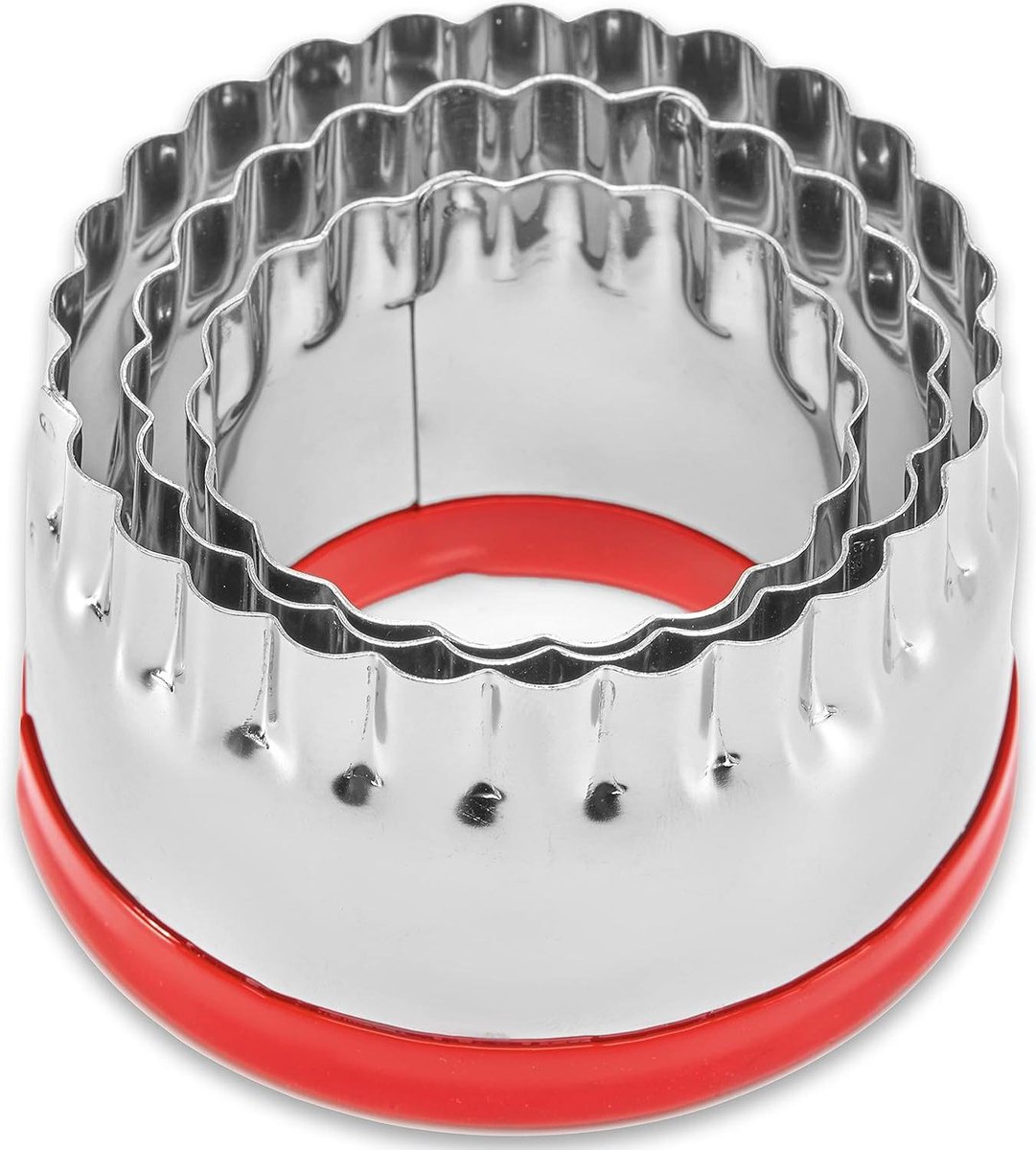 Koekjes Snijders - Ronde Vormen - Koekjes Bakken - Rimpeling Rand - 7.6 cm - Zilver