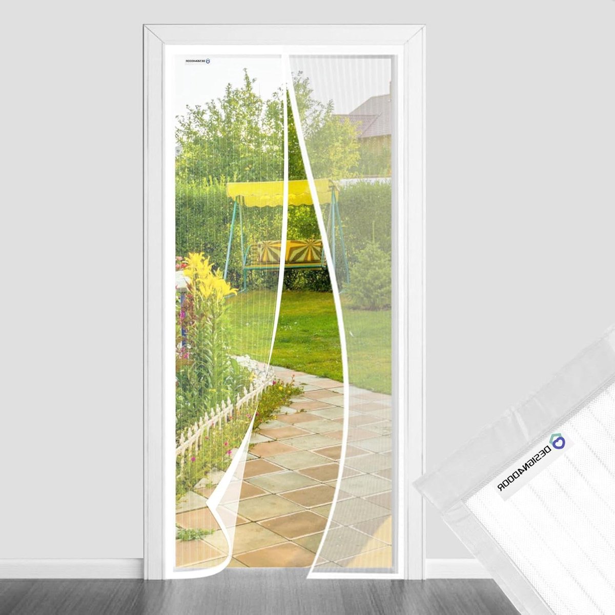 Balkon Horren Deur - Vliegenhor Deur - Buiten Zitten - Verbeterde Magneetsluiting - 100x235 cm - Wit