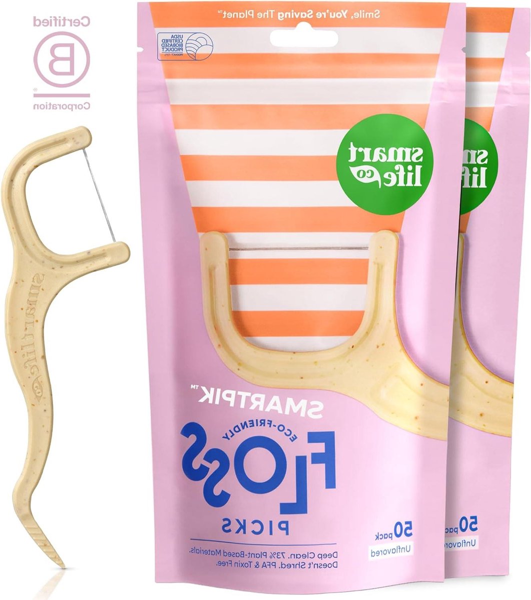 Tandzijde Plectrums - Tandflos Stokjes - Mondhygiëne Verbeteren - Biologisch Afbreekbaar - 21 cm x 12 cm - null