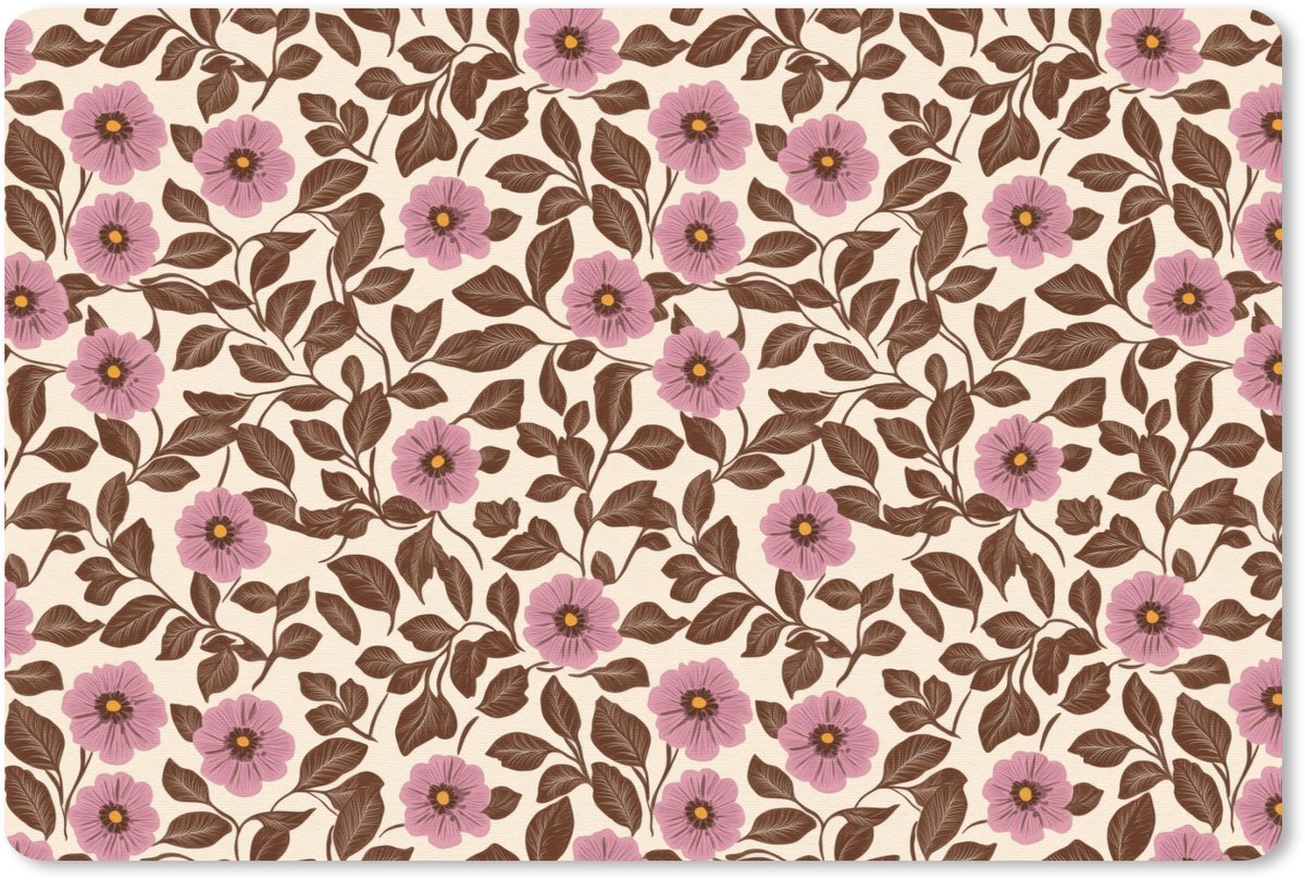 Muismat 13x8 cm - Mousepad Bloemen - Bladeren - Kleurrijk - Muismatten