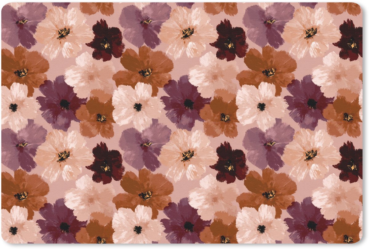 Muismat 13x8 cm - Mousepad Bloemen - Abstract - Aardetinten - Muismatten