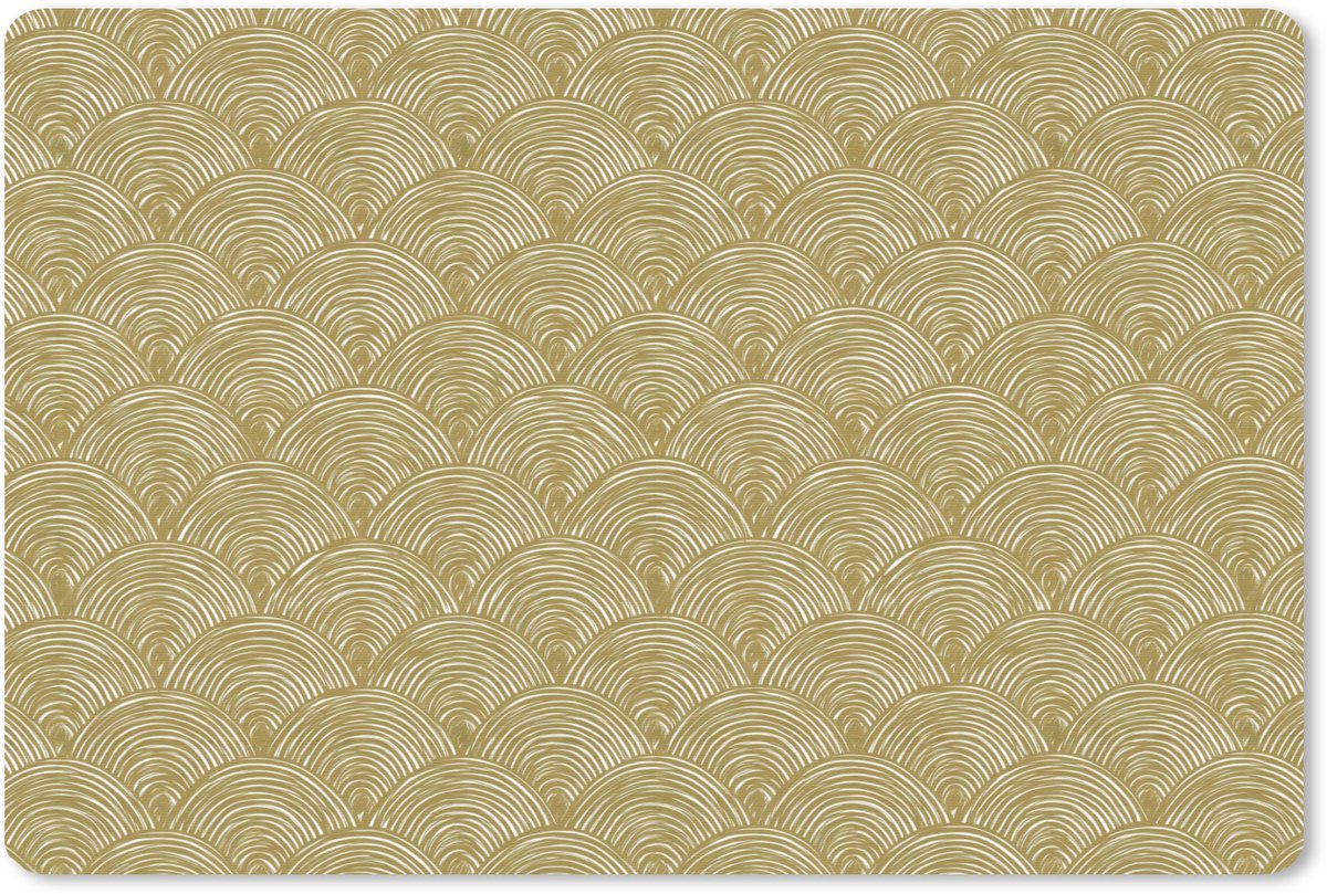 Muismat 13x8 cm - Mousepad Waaier - Geometrisch - Groen - Muismatten