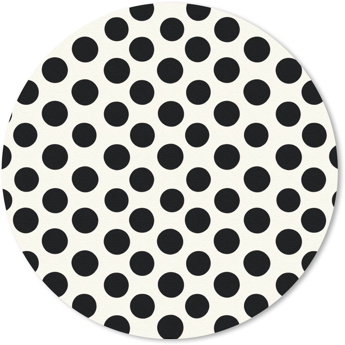 Muismat rond 30x30 cm - Mousepad Klassiek - Stippen - Zwart - Ronde muismatten