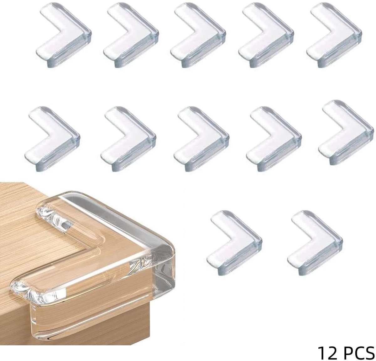 12 stuks - Transparante hoekbeschermers - Babyveilige randbeschermers - Doorzichtige rubberen stootkussens - voor meubels, tafels, vensterbanken en aanrechtbladen - T-vormig - 35×35mm