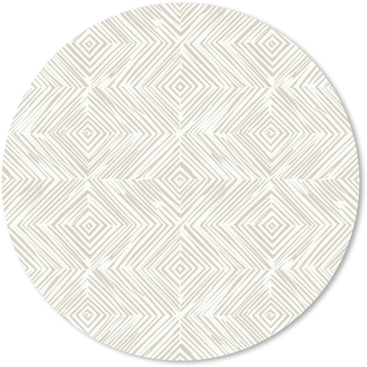 Muismat rond 50x50 cm - Mousepad Abstract - Ruiten - Beige - Ronde muismatten