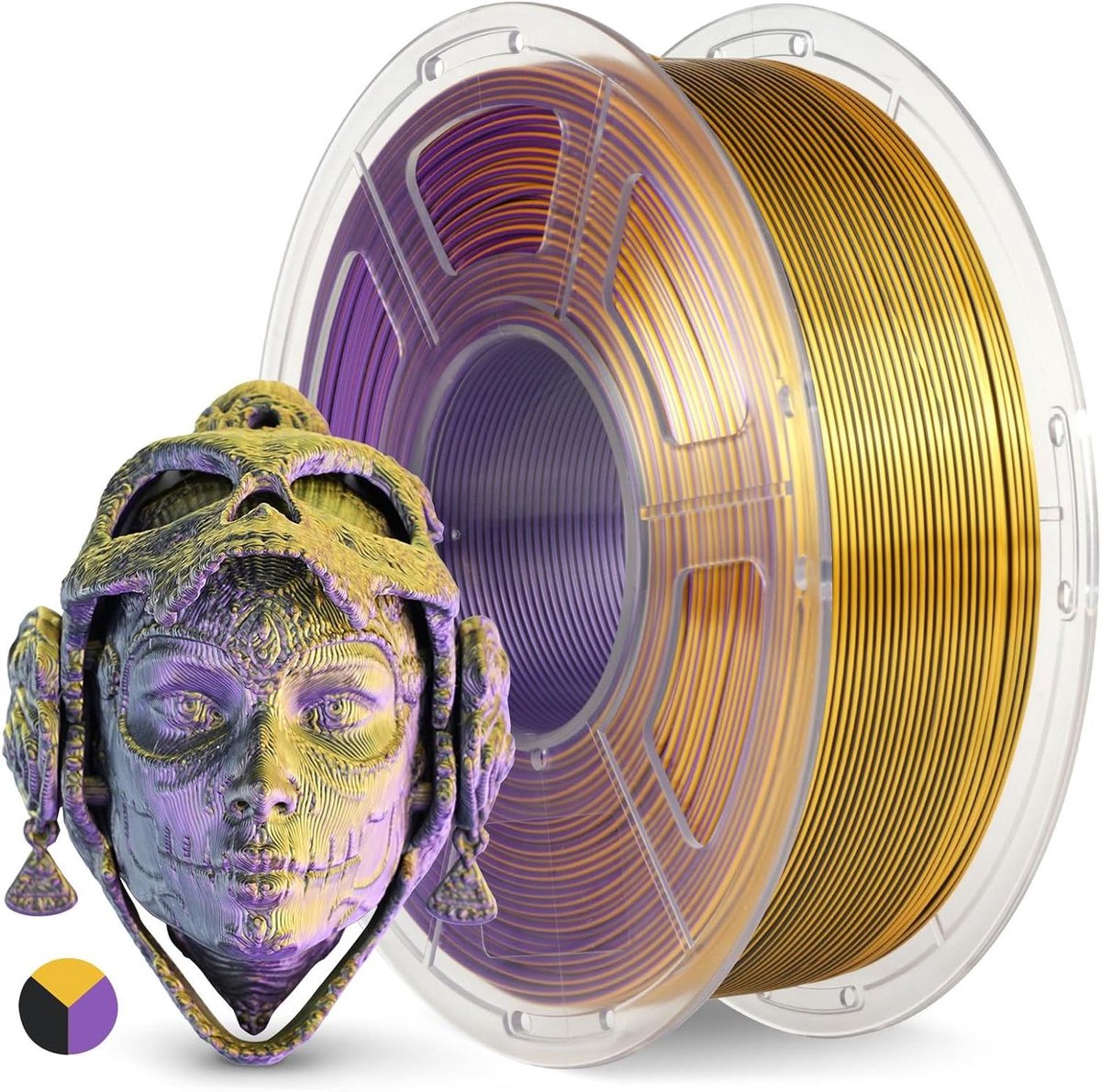 Zijde PLA Filament - Dri-kleur PLA - 3D Prints Maken - Unieke Kleurverandering - 175 mm 11 kg