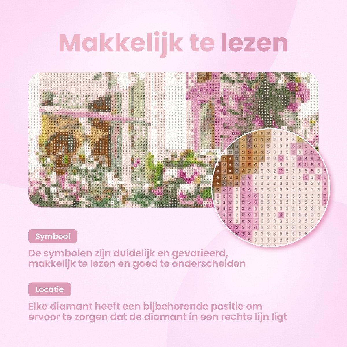 Rubye® Diamond Painting Volwassenen - Diamond Painting Kinderen - Diamond Painting Pakket Volledig - Bloemen Fiets - 30x40cm — afbeelding 2