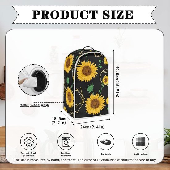 Blender Cover - Mixerhoes Keuken - Apparaat Beschermen - Stof- en Vlekbestendig - 24x18x43 cm - Sterrenhemel Uil van Merkloos — afbeelding 3