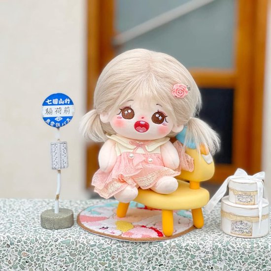 Pluche Pop Meisje - Gevuld Lichaam Pop - Aankleden Cadeau - Met Skelet - 20cm - A-31 — afbeelding 2
