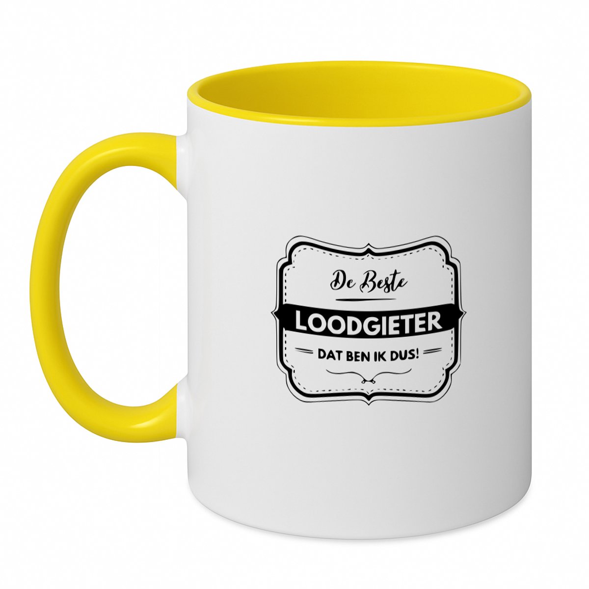 Hacebo® - De beste loodgieter dat ben ik dus koffiebeker geel - Loodgieter - Vrienden familie - thee mok - koffie beker - Collega - Cadeau - koffiemok - 350 ML inhoud