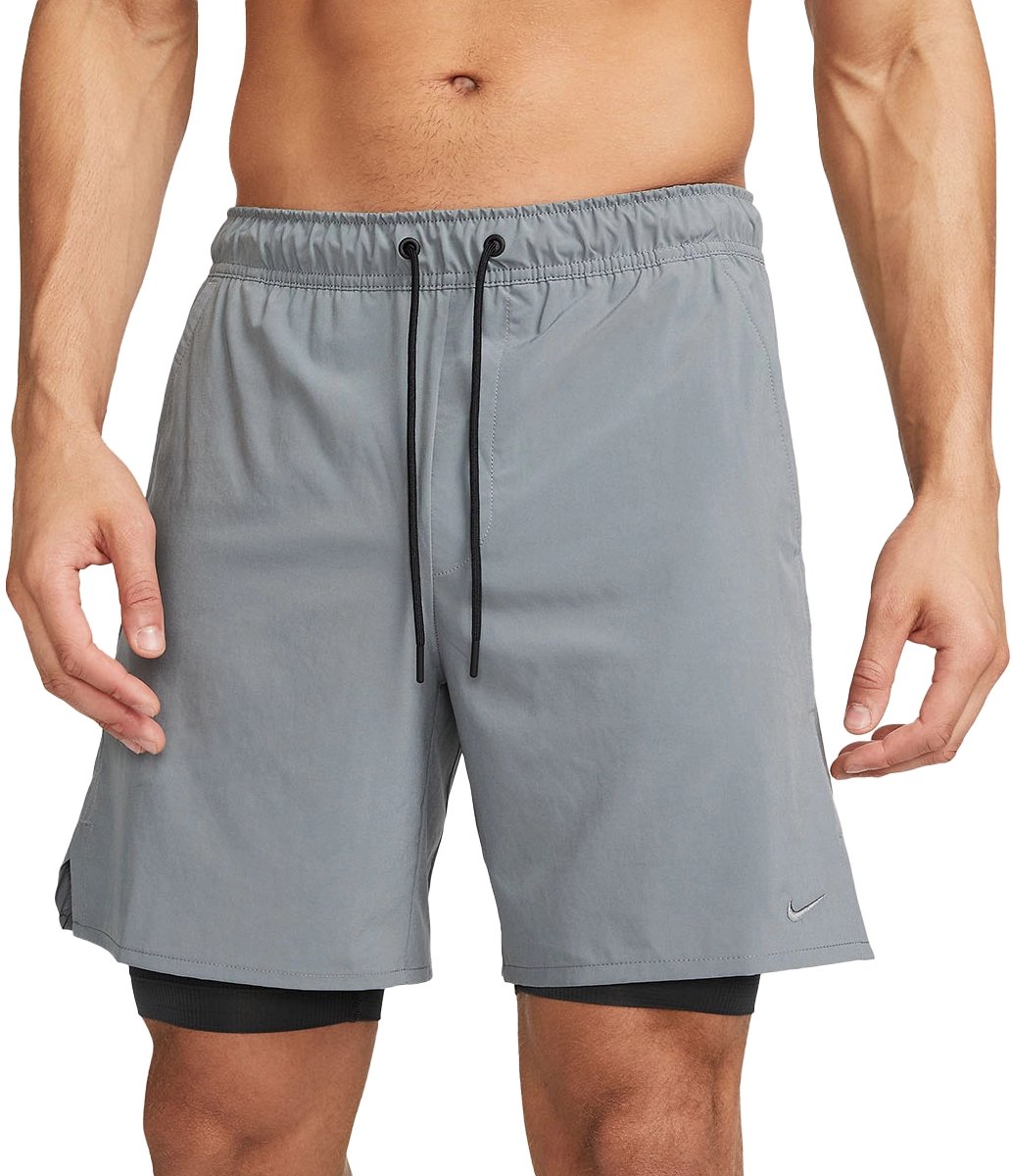 Nike unlimited dri-fit 7 2-in-1 versatile shorts in de kleur . Grijs