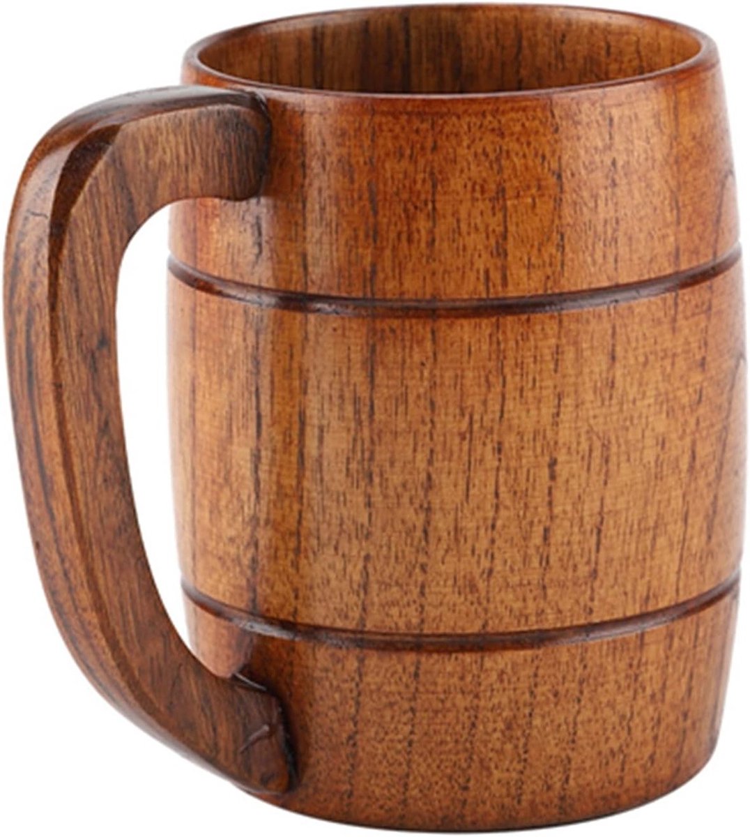 Grote houten bierbeker met handvat voor bar en KTV, ideaal voor feesten en evenementen