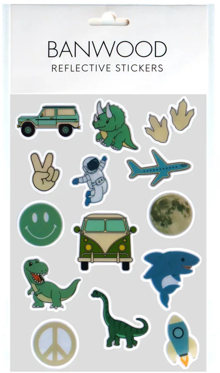 Banwood Reflecterende Stickers Dino, Space & Adventure