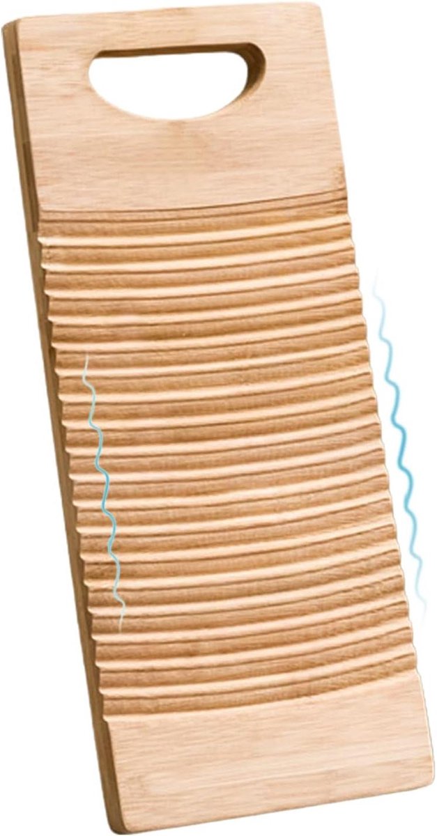 Wastafelplank Hout - Handwasplank Wasbord - Kleding Wassen - Golfpatroon Ontwerp - 40x15x1.5cm - Meerkleurig