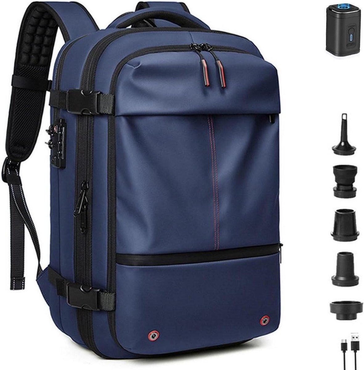 Vacuüm Rugzak - Reis Bagage - Efficiënt Inpakken - Met Luchtpomp - 60L Capaciteit - Blauw