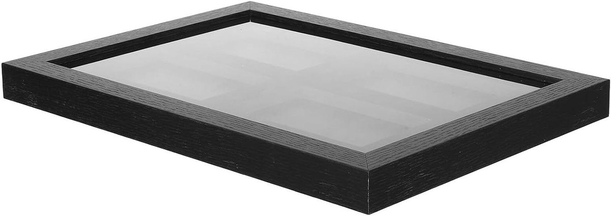 Kaart Displayframe - Verzamelkaarten Vitrine - Collectie Presenteren - Wandmontage Ontwerp - 39 x 28 x 3 cm - Zwart
