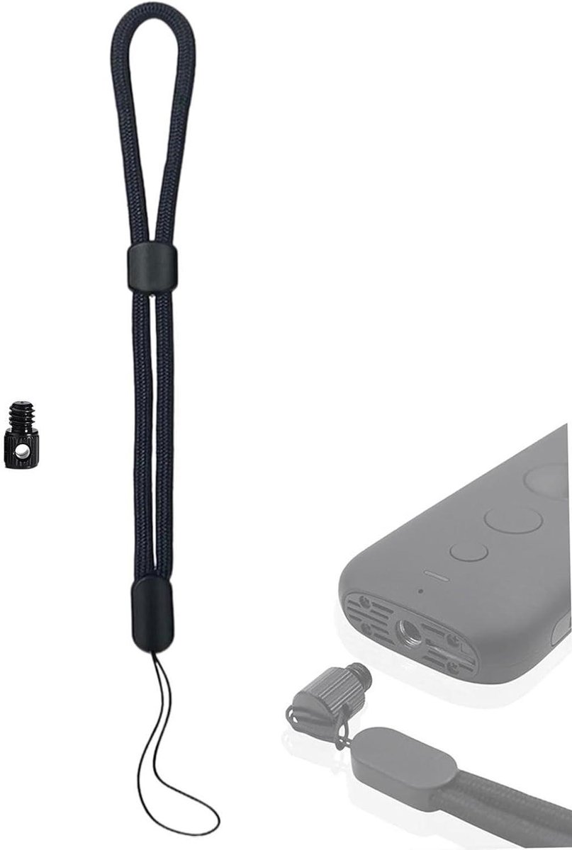 Veiligheidskabel Camera - Polsband Camera - Fotografie Stabiliteit - 1/4 Inch Schroef - Tot 5 kg - Zwart