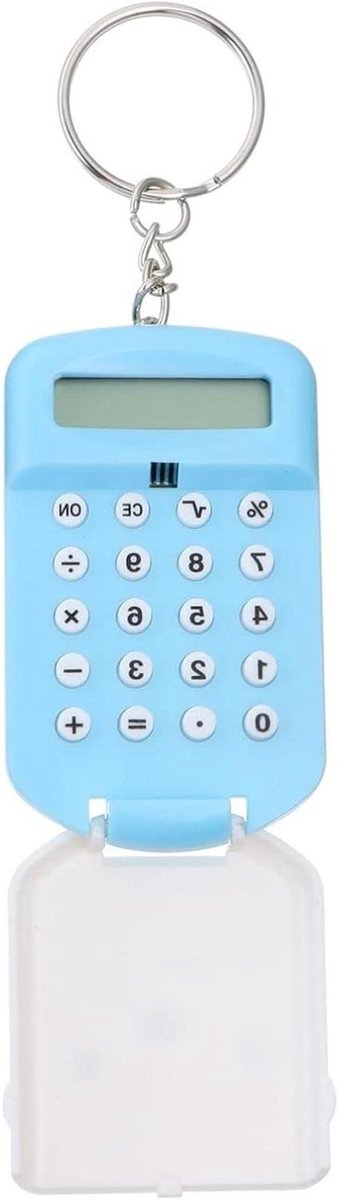 Mini Rekenmachine - Plastic Teller - Dagelijkse Berekeningen - Compact Ontwerp - 2 Sets - Hemelsblauw