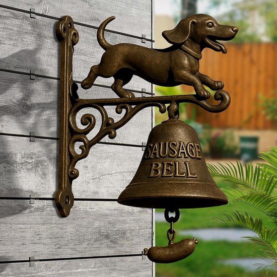 Winkelbel - Deurbel - Gasten Welkom - Uniek Hond Design - 20 cm - Zwart — afbeelding 2