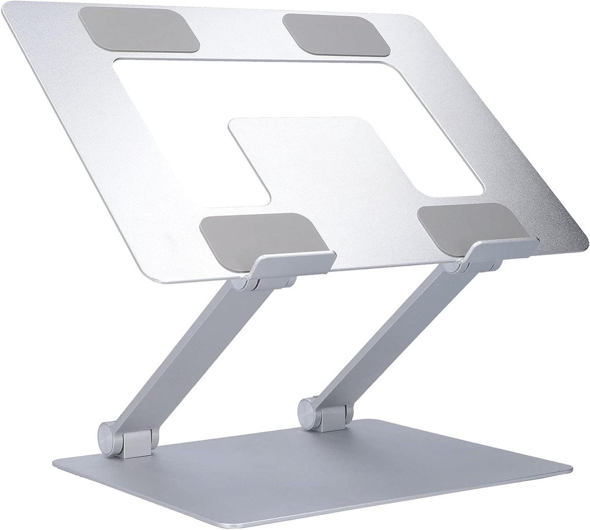 Laptopstandaard - Koelhouder - Ergonomisch Werken - Hol Ontwerp - Tot 18 Inch - Zilver