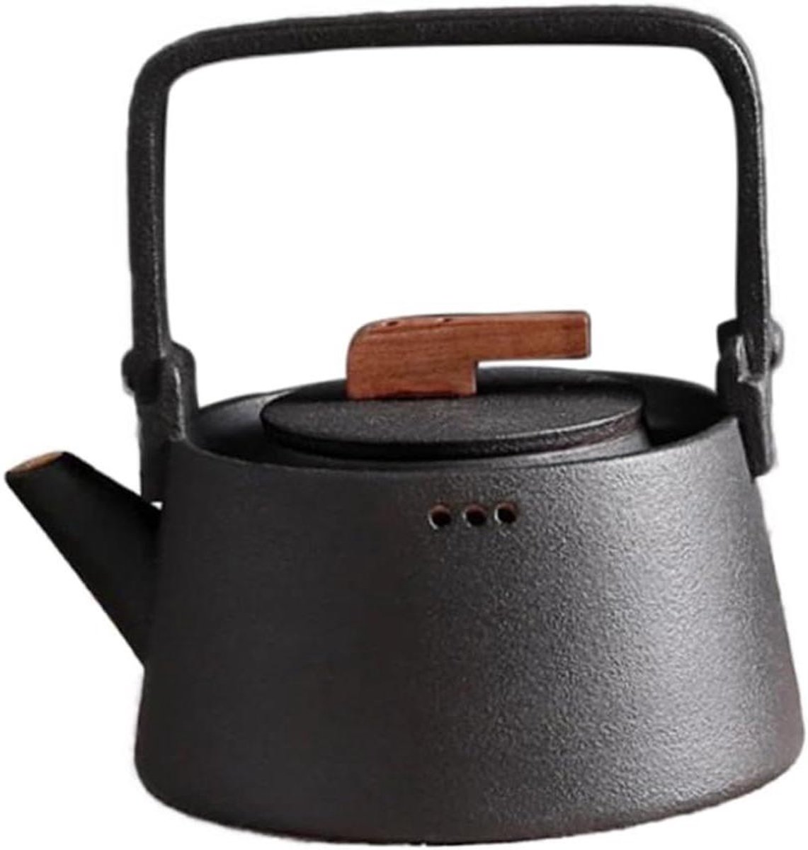 Keramische Theepot - Koffiekan Waterkoker - Dranken Serveren - Met Ventilatieopening - 13.8 x 11.7 x 7 cm - Zwart