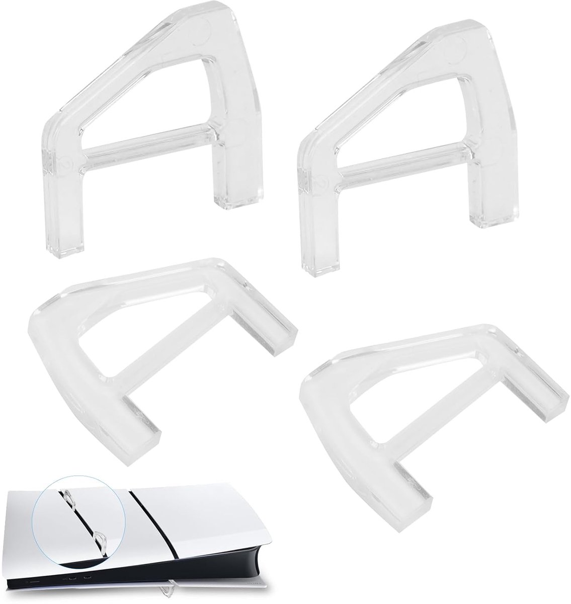 4-delige standaardset, geschikt voor PS5 Slim/Edition Digital, horizontale standaard, console-accessoires (4 stuks)
