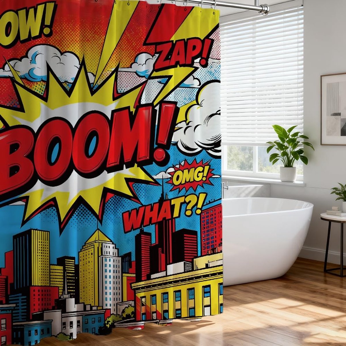 Dailygoods - Waterdicht Douchegordijn met Modern Stadsdesign en Haken