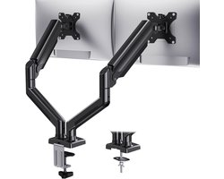 Dubbele Monitorstandaard - Bureau Mount - Ergonomisch Werken - Volledige Bewegingsvrijheid - Tot 32 inch - Zwart