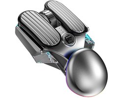 ElementKey CyberWing Draadloze Gaming Muis – Bluetooth 5.0 & 2.4GHz – 1000Hz Polling Rate – 4800 DPI – RGB – Type-C Oplaadbaar – Stil – Zilver