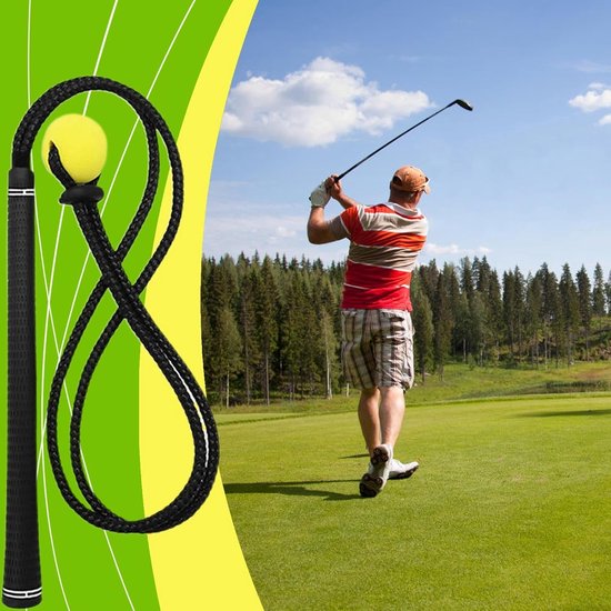 Golf Swing Trainer - Golf Touw - Golfvaardigheden Verbeteren - Verstelbare Intensiteit - 96 cm - Zwart van GOLF — afbeelding 2