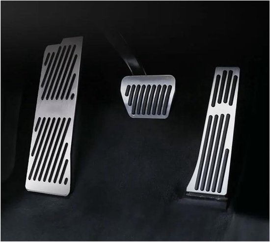 Antislip Pedaalhoezen - Auto Pedaal Covers - Verbeterde Grip - Aluminium Rubber - Standaard Maat - Zilver Zwart — afbeelding 2