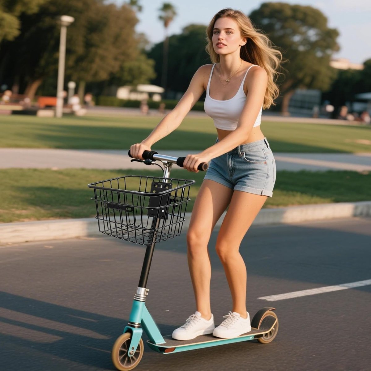 Fietsmand Scooter - Bagagedrager mand - Spullen Vervoeren - Snelsluiting Mechanisme - 25 x 27 x 27 cm - Meerkleurig